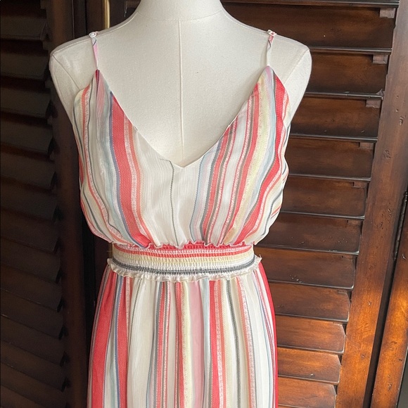 BB Dakota Luciana Stripe Striped Maxi Dress in Red and White Small - Picture 5 of 7